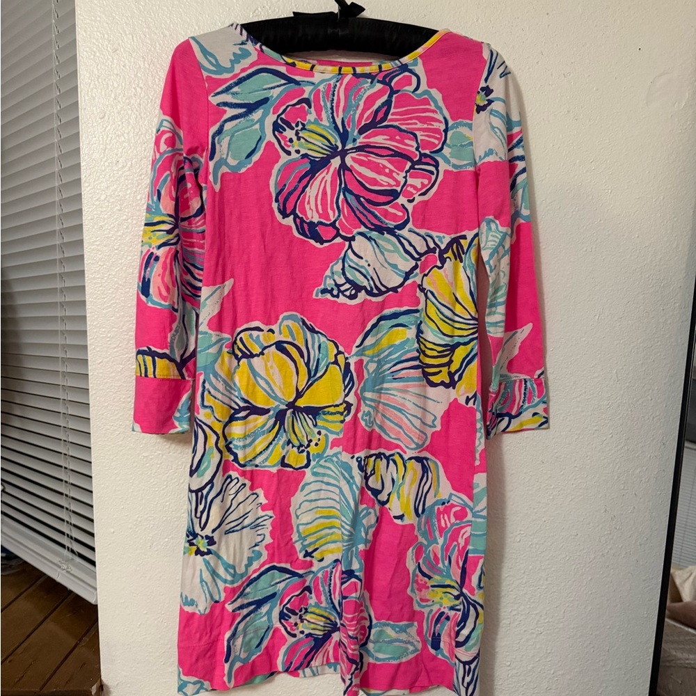 Lilly Pulitzer Pink Floral Long Sleeve Dress